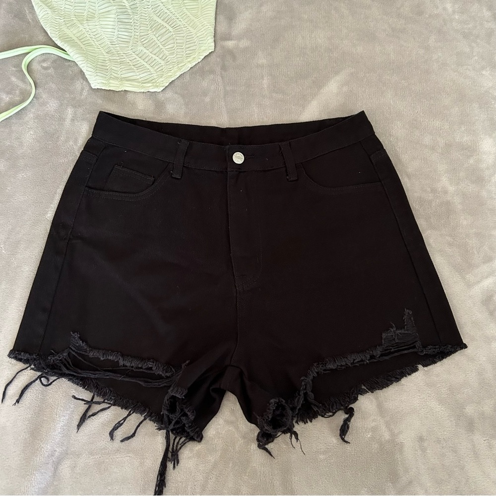 SHEIN distressed jean shorts